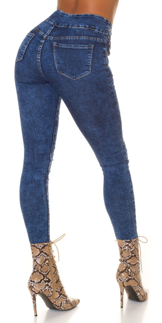 Trendy hoge taille push up jeans blauw